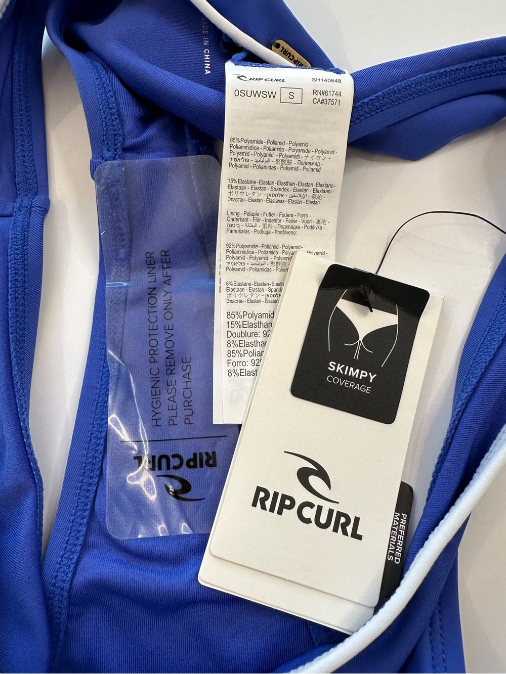 Rip Curl Bikini Bottom Swimsuit Classic Surf Skimp Blue NWT Women’s Size small - Picture 5 of 7
